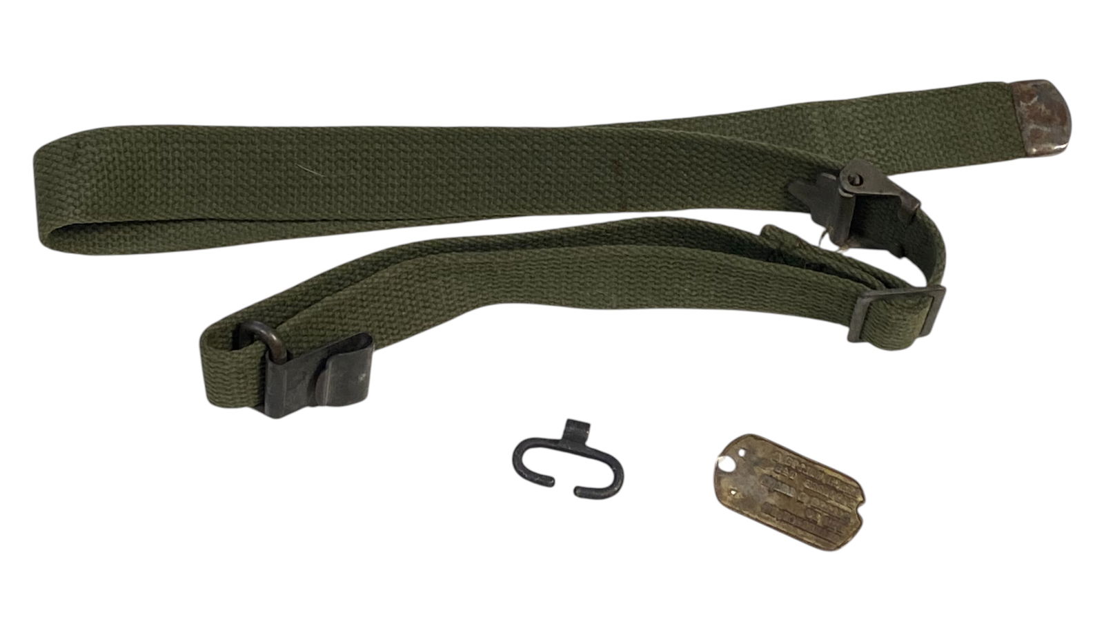 USGI M1 Garand Sling, Dog Tag, and Sling Ring: See photos 