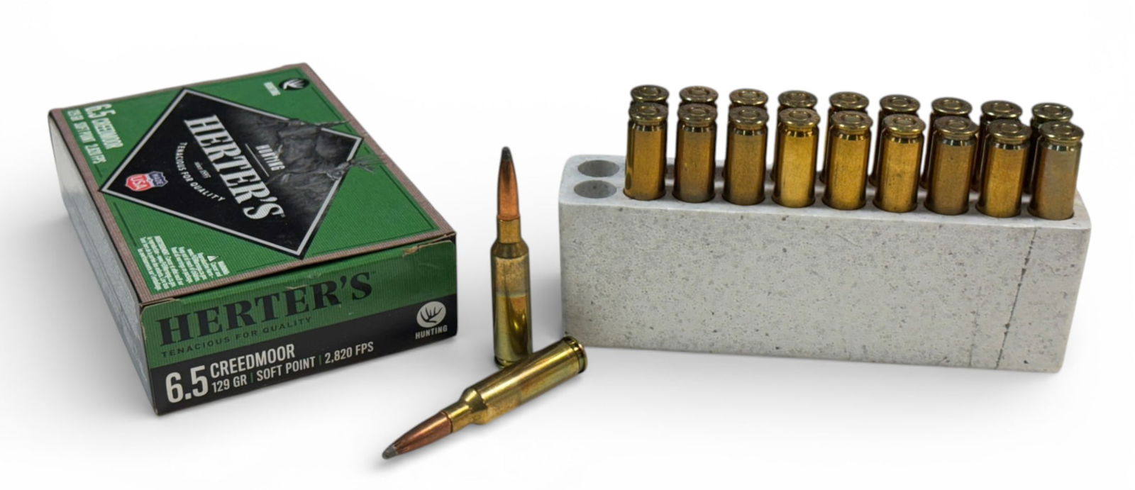 NIB 20rds. of 6.5 CREEDMOOR 129gr. SP Herter's Hunting Ammunition: 1 New Box of 20 rounds premium hunting ammunition 