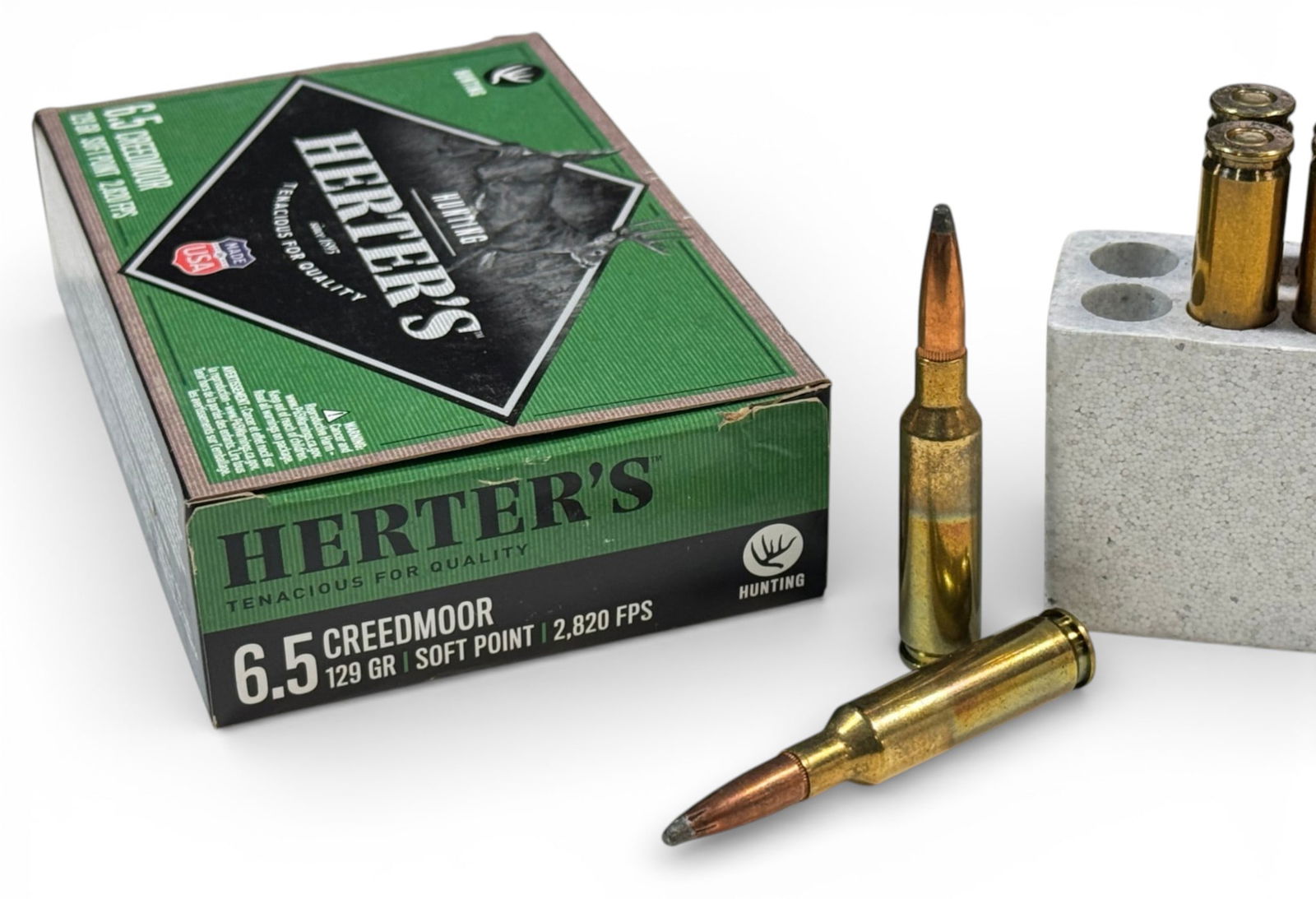 NIB 20rds. of 6.5 CREEDMOOR 129gr. SP Herter's Hunting Ammunition - 2