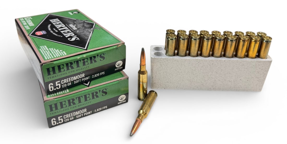 NIB 40rds. of 6.5 CREEDMOOR 129gr. SP Herter's Hunting Ammunition: 2 New Boxes of 20 rounds each of premium hunting ammunition 