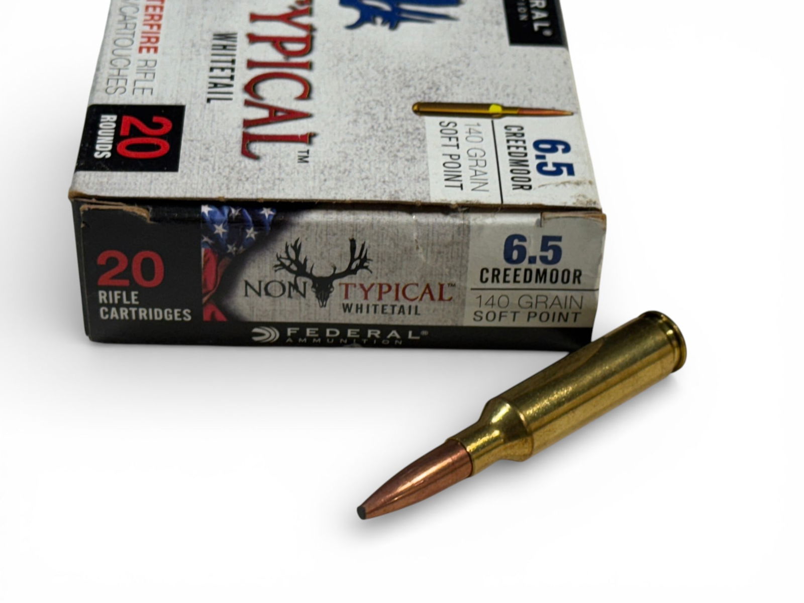 NIB 20rds. of 6.5 CREEDMOOR 140gr. SP Federal Non Typical Whitetail Ammunition - 2