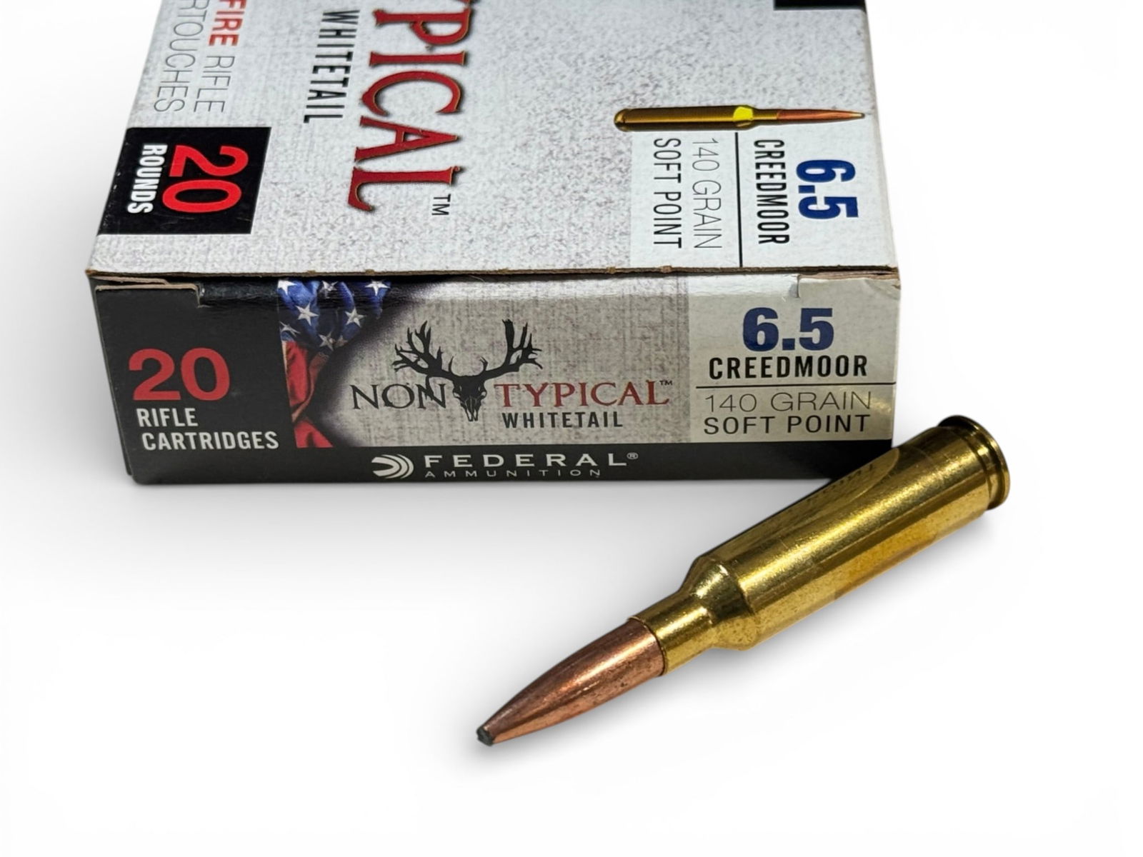 NIB 40rds. of 6.5 CREEDMOOR 140gr. SP Federal Non Typical Whitetail Ammunition - 2