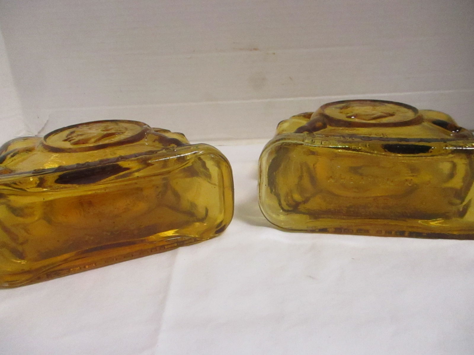 Two 1972 Wheaton Amber Color McGovern Campaign Commemorative Decanters - 11