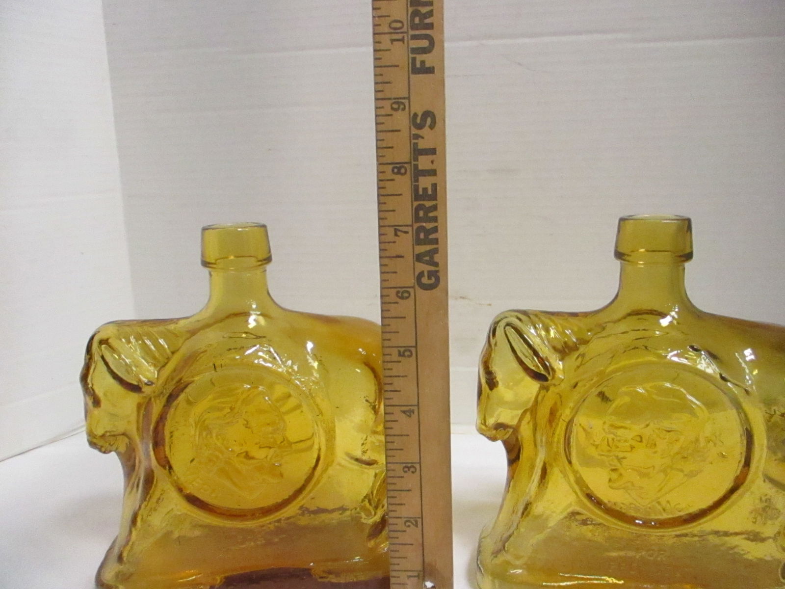 Two 1972 Wheaton Amber Color McGovern Campaign Commemorative Decanters - 12