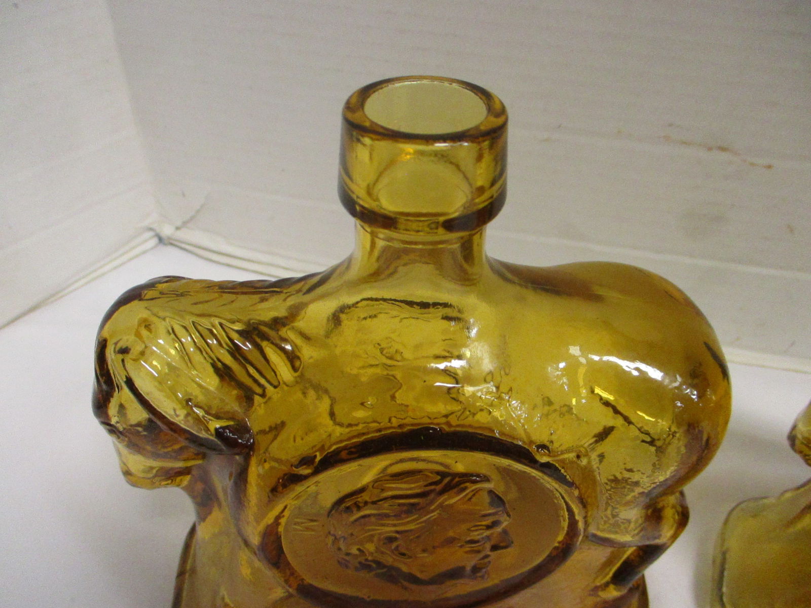 Two 1972 Wheaton Amber Color McGovern Campaign Commemorative Decanters - 3
