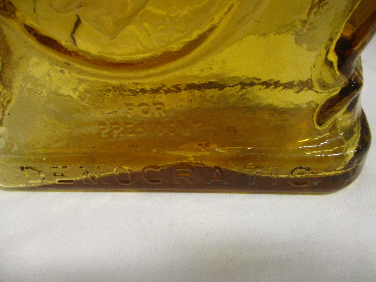 Two 1972 Wheaton Amber Color McGovern Campaign Commemorative Decanters - 8