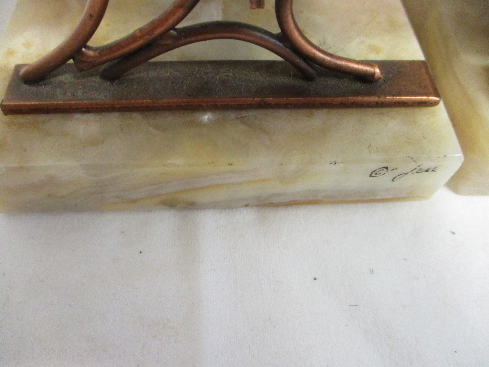 Pair of Curtis Jere Student Desk Sculptures with Marble Bases - 2