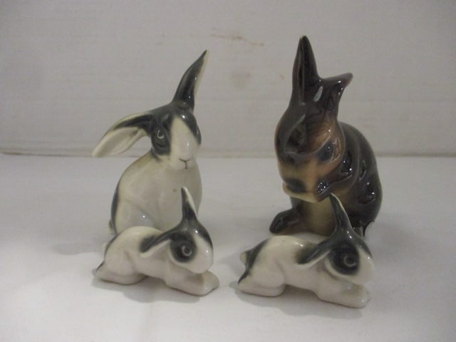Four Goebel Porcelain Rabbit Figures (1 of 10)