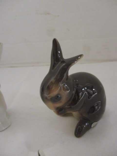 Four Goebel Porcelain Rabbit Figures - 4