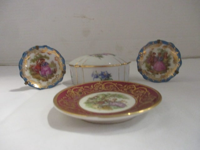 Vintage Porcelain Limoges and German Porcelain Plates and Pill Box (1 of 13)