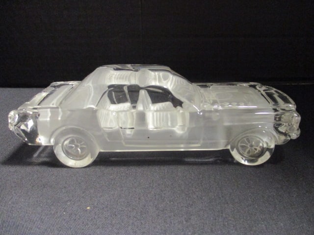 Hofbauer Crystal 1964 HT Mustang Form Sculpture: 7" long, per consigner note Scarce made in West Germany 