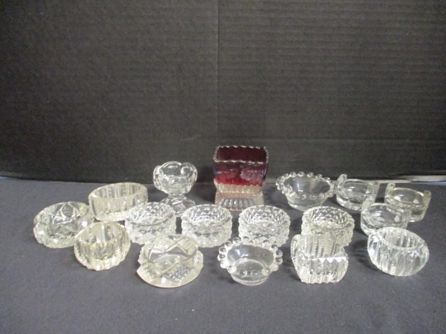 Seventeen Various Patterns of Open Salts: Most are antique 