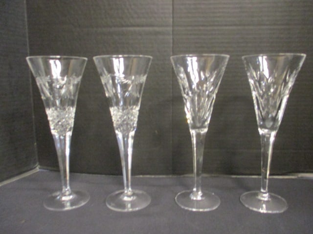 Four Waterford Crystal Millennial Pattern Flutes (1 of 10)