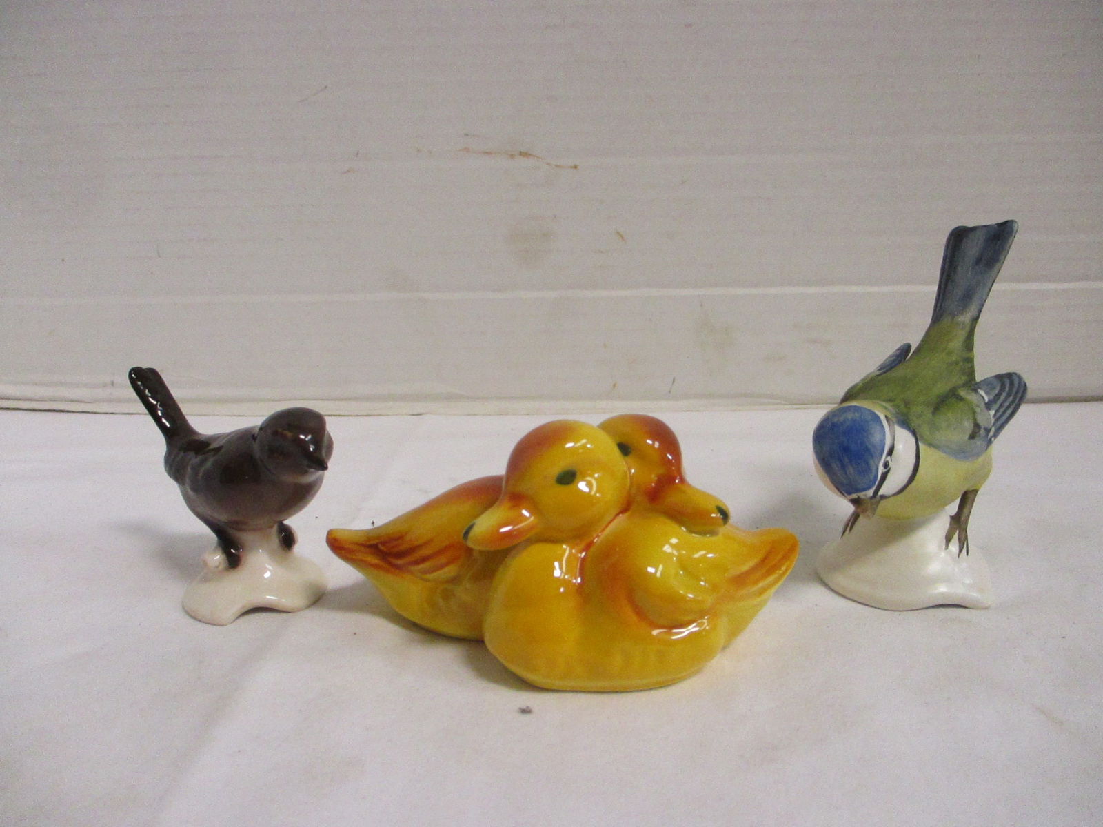 Three Vintage Goebel Porcelain Bird Figurines: .