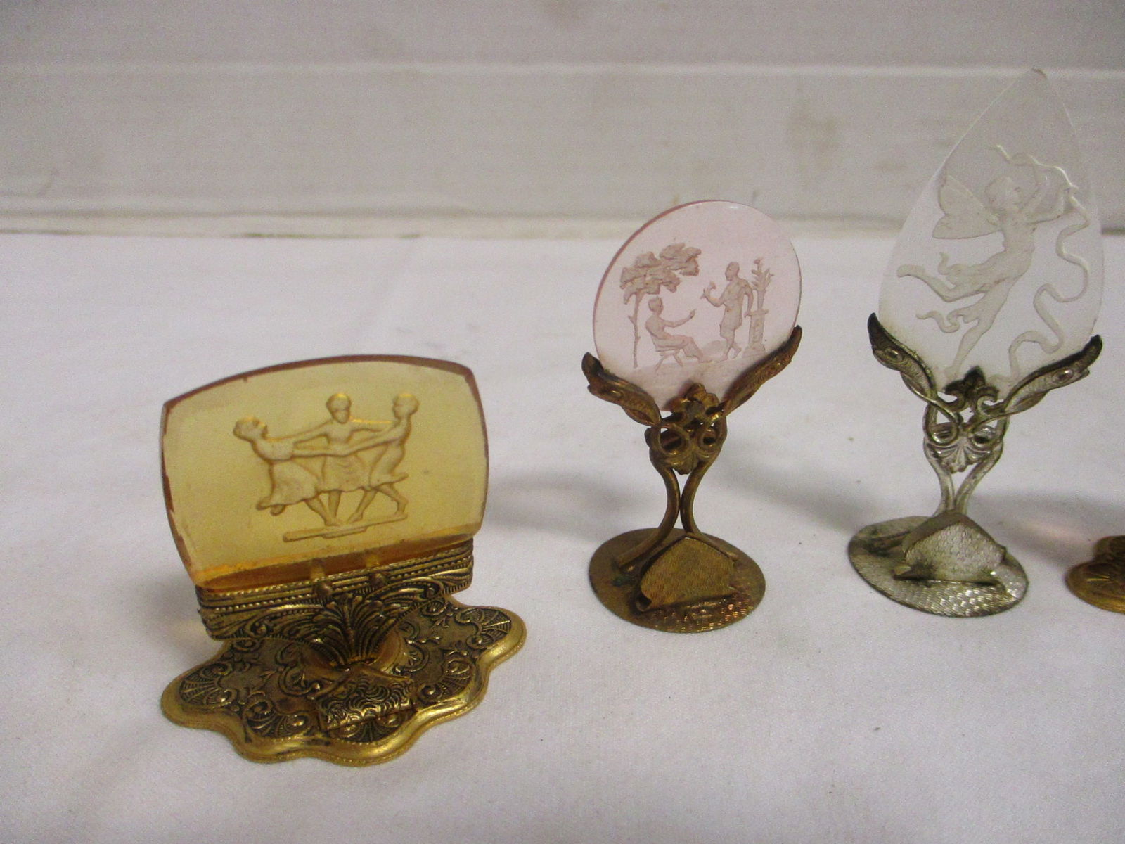 Six Vintage European Place Card Holders - 5