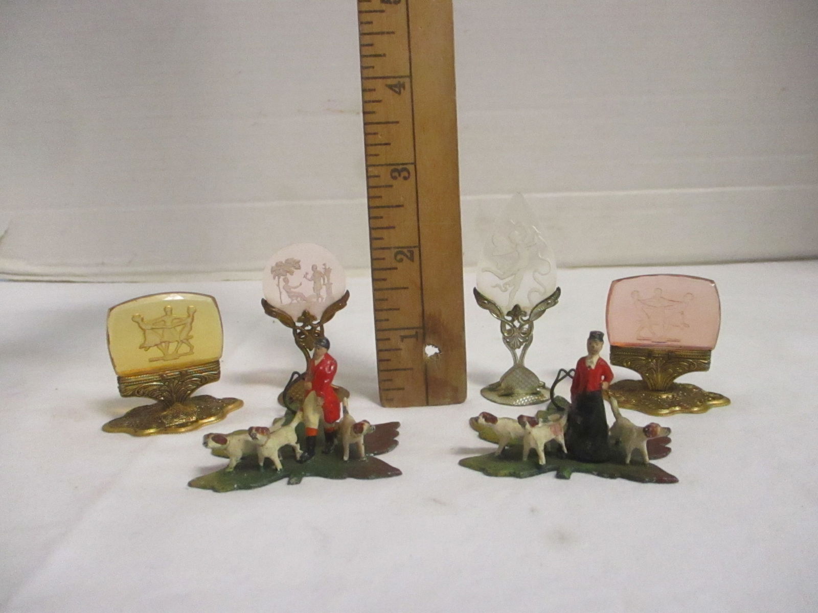 Six Vintage European Place Card Holders - 7