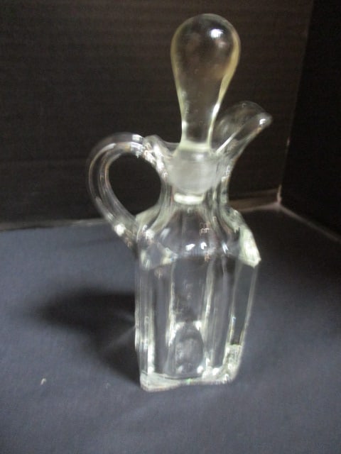 Amber Glass Pitcher, Crystal Cruet, Waterford Desk Clock Case, Orrefors Votive Holder, - 13