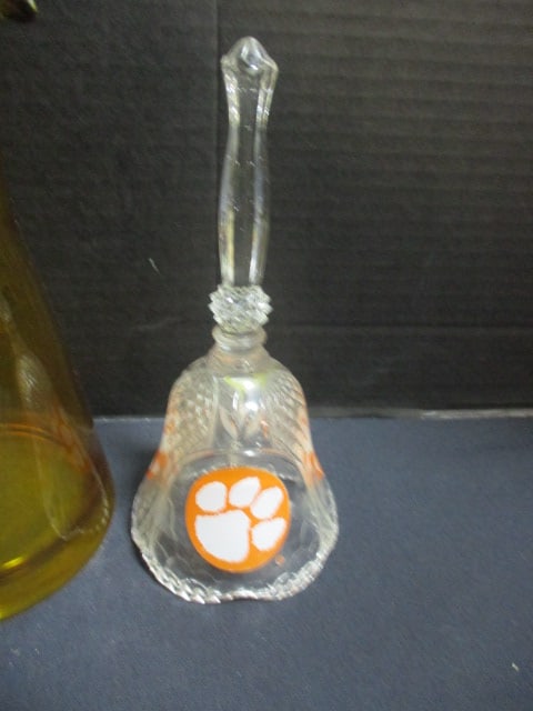 Amber Glass Pitcher, Crystal Cruet, Waterford Desk Clock Case, Orrefors Votive Holder, - 18