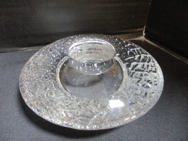 Amber Glass Pitcher, Crystal Cruet, Waterford Desk Clock Case, Orrefors Votive Holder, - 5