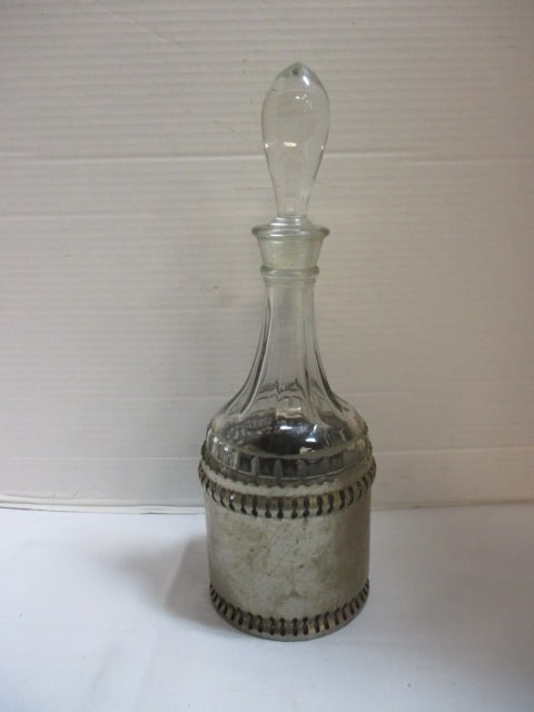 1950-60's "Gales of Sheffield" Spirits Glass Decanter with Silverplate/Marble Overlay (1 of 7)