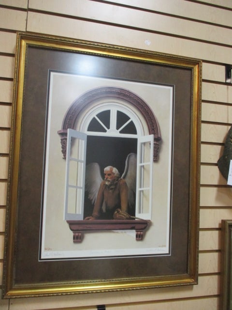 1990 "Earthbound Model" Limited Edition Print by Paul Wilson/Wilson Cochran: Signed and numbered in pencil by artists, Limited Edition Number 348/1450, Framed and matted 24" x 30" 