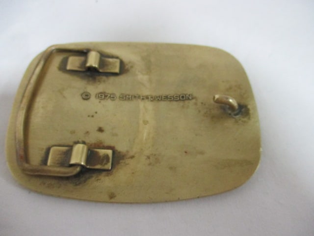 Smith & Wesson 1975 Brass Belt Buckle in Original Box - 3