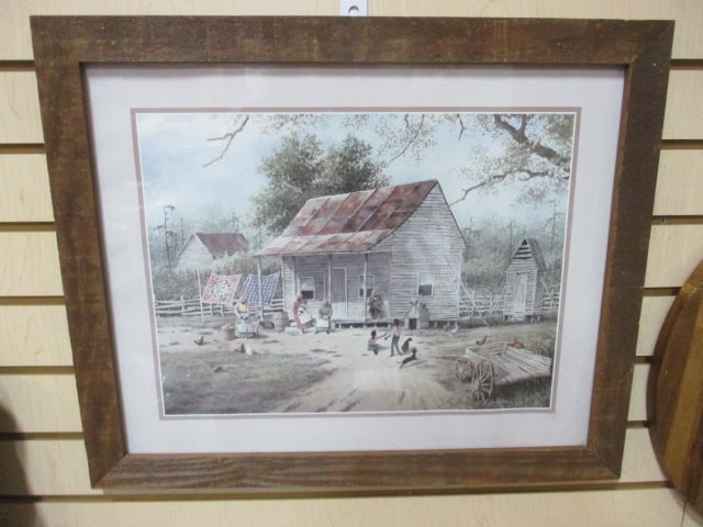 T. Coleman "Working on Chores" Black Americana Lithograph (1 of 8)