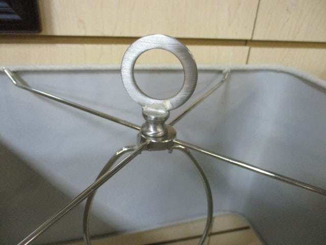 Pair of Contemporary Modern Brushed Steel Finish Table Lamps - 2