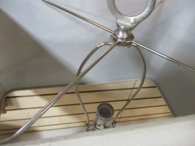 Pair of Contemporary Modern Brushed Steel Finish Table Lamps - 3