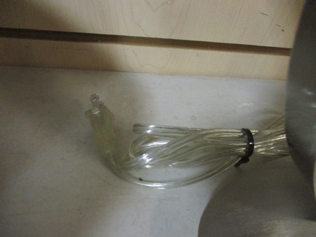 Pair of Contemporary Modern Brushed Steel Finish Table Lamps - 7