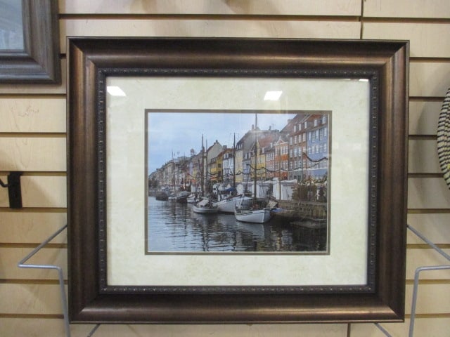 Framed and Matted Riverfront Landscape Photo Art (1 of 6)