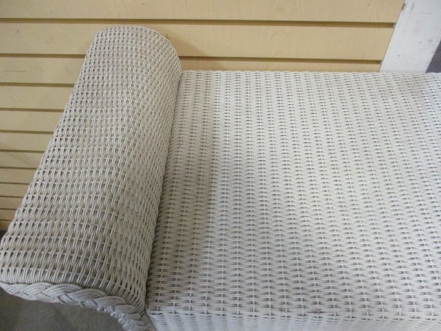 White Woven Wicker Tea Cart - 2