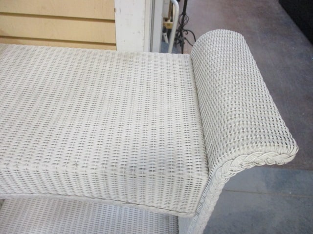 White Woven Wicker Tea Cart - 3