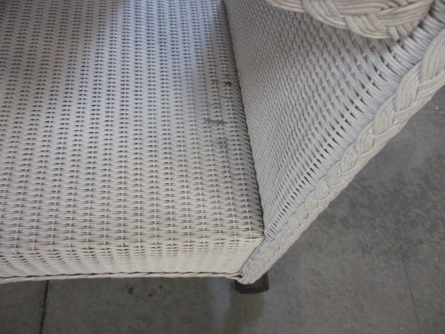 White Woven Wicker Tea Cart - 5