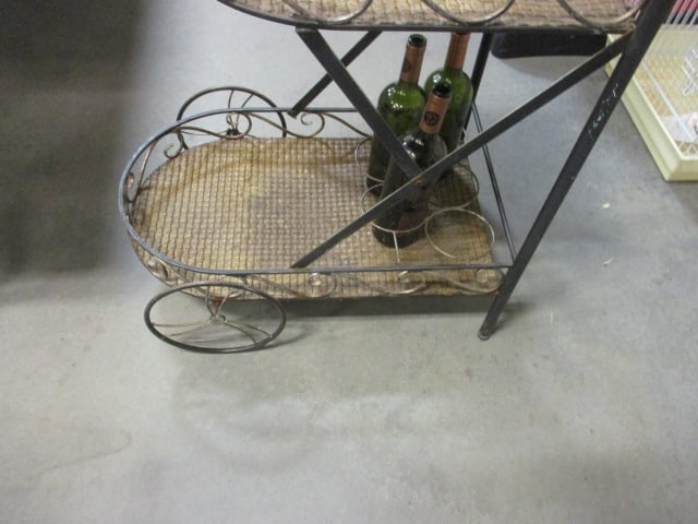 Metal Tiered Beverage Cart with Bottle Holders - 2