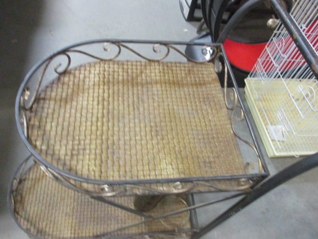 Metal Tiered Beverage Cart with Bottle Holders - 3