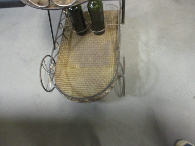 Metal Tiered Beverage Cart with Bottle Holders - 5