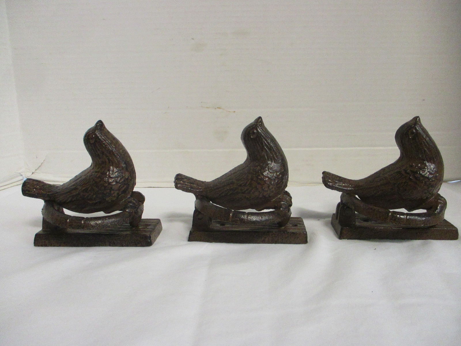 Three Cast Iron Bird Form Door Knockers: 4 3/4"h 