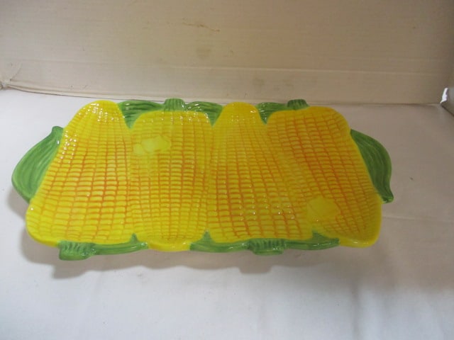 Dantes Handpainted Corn Ear Platter: 15" x 9" 