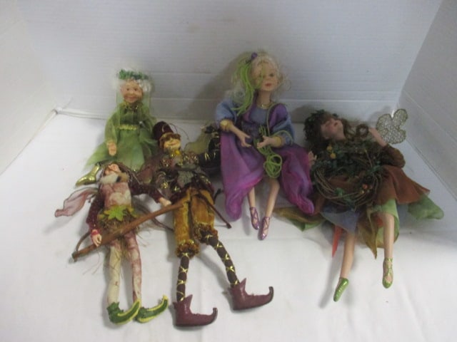 Five Woodland Fairy Pixie Elves: . 