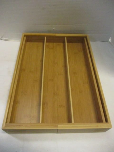 Bamboo Expandable Drawer Organizer: 13"-22" x 18" 