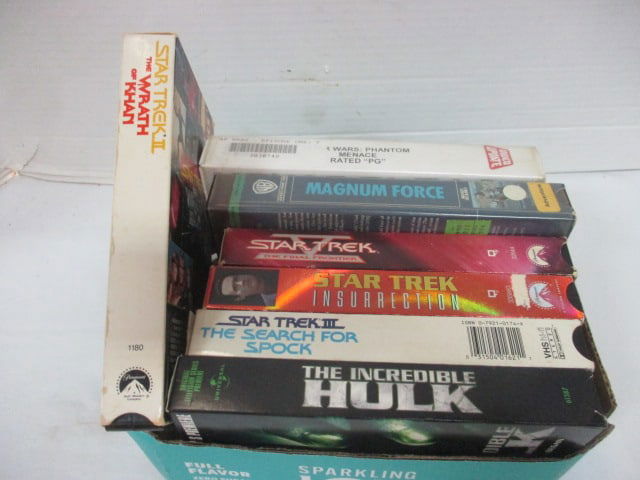 Old VHS Movies-"Star Trek", "The Incredible Hulk", "Dirty Harry", "Star Wars: Phantom Menace", etc.: See pictures and preview for titles and condition 