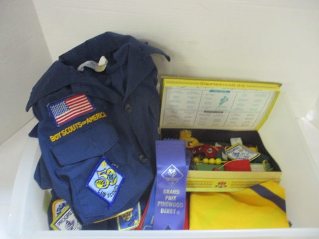 Grouping of Boy Scouts of American Badges, Medals, Pins, Shirts, etc.: Most early 1980's, see pictures and preview 