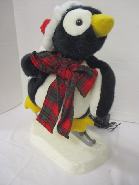 Animated Plush Skiing Penguin Holiday Tabletop Decoration - 4