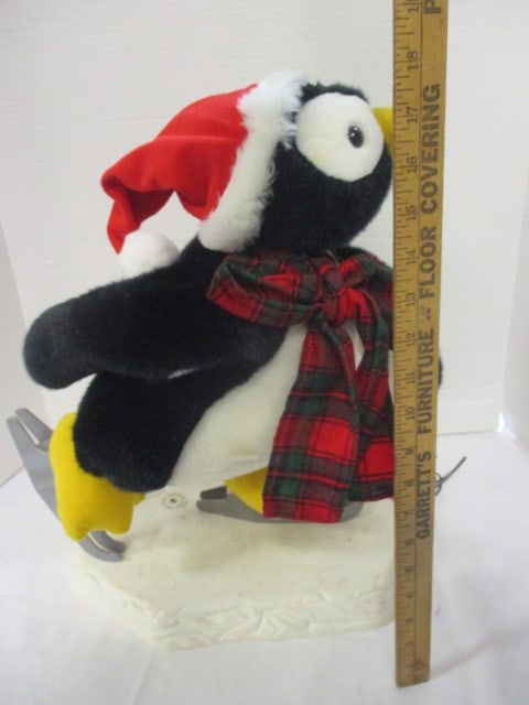 Animated Plush Skiing Penguin Holiday Tabletop Decoration - 8