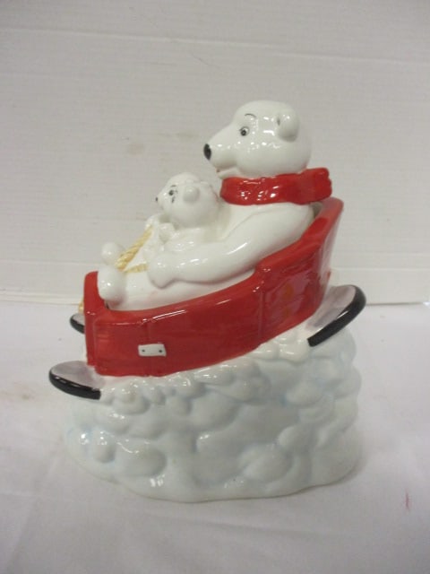 Gibson Coca-Cola Downhill Polar Bear Cookie Jar - 2