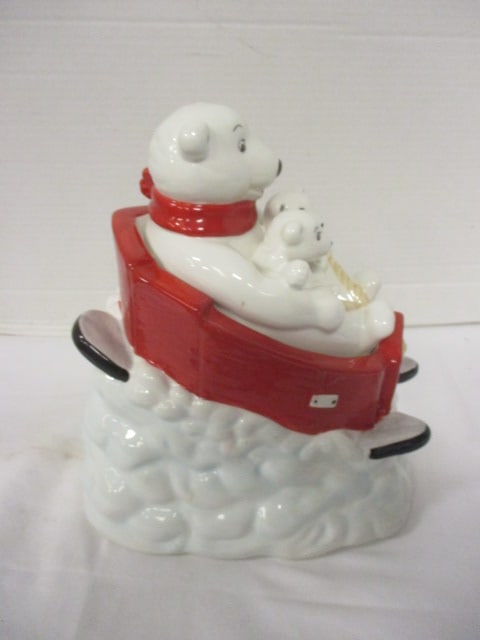 Gibson Coca-Cola Downhill Polar Bear Cookie Jar - 4
