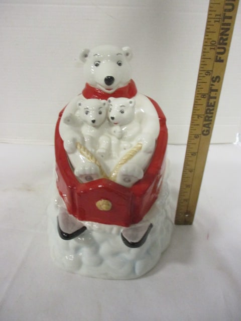 Gibson Coca-Cola Downhill Polar Bear Cookie Jar - 7