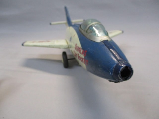 Vintage Jet Airplane Navy Douglas Sky Rocket Tin Litho Toy - 6