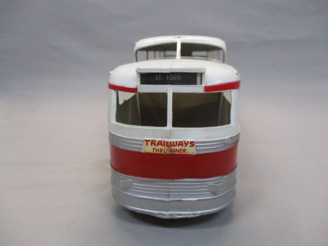 1950's Trailways Tru-Liner Plastic & Metal Bus - 4